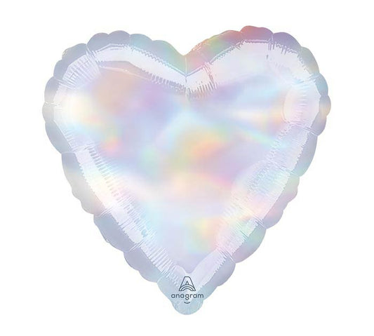 18" Iridescent Holographic Heart Balloon