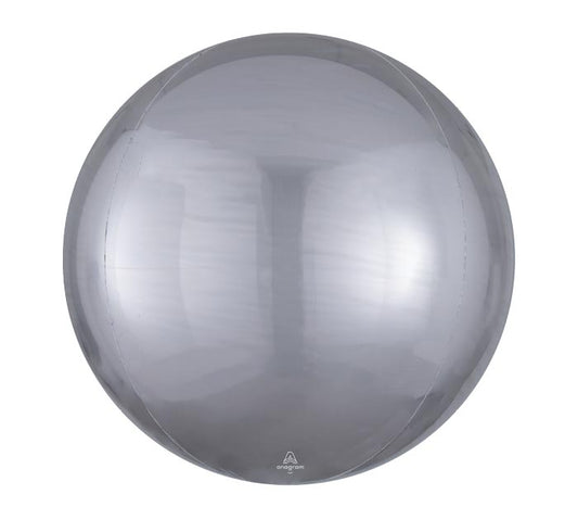 16" Solid Silver Orbz Balloon