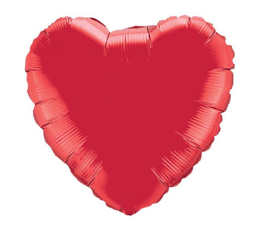 9" Ruby Red Inflated Heart Foil Balloon