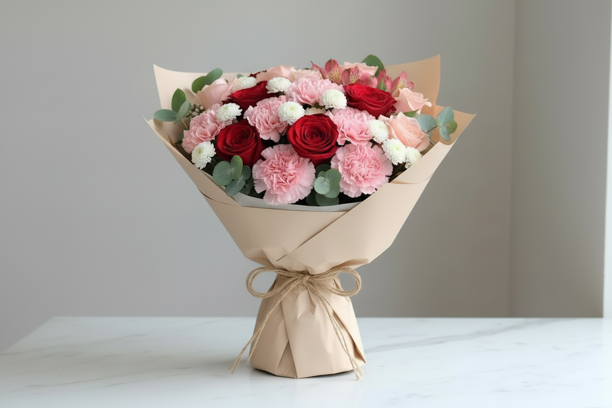Wrapped mixed flower bouquet, designer's choice, specialty size