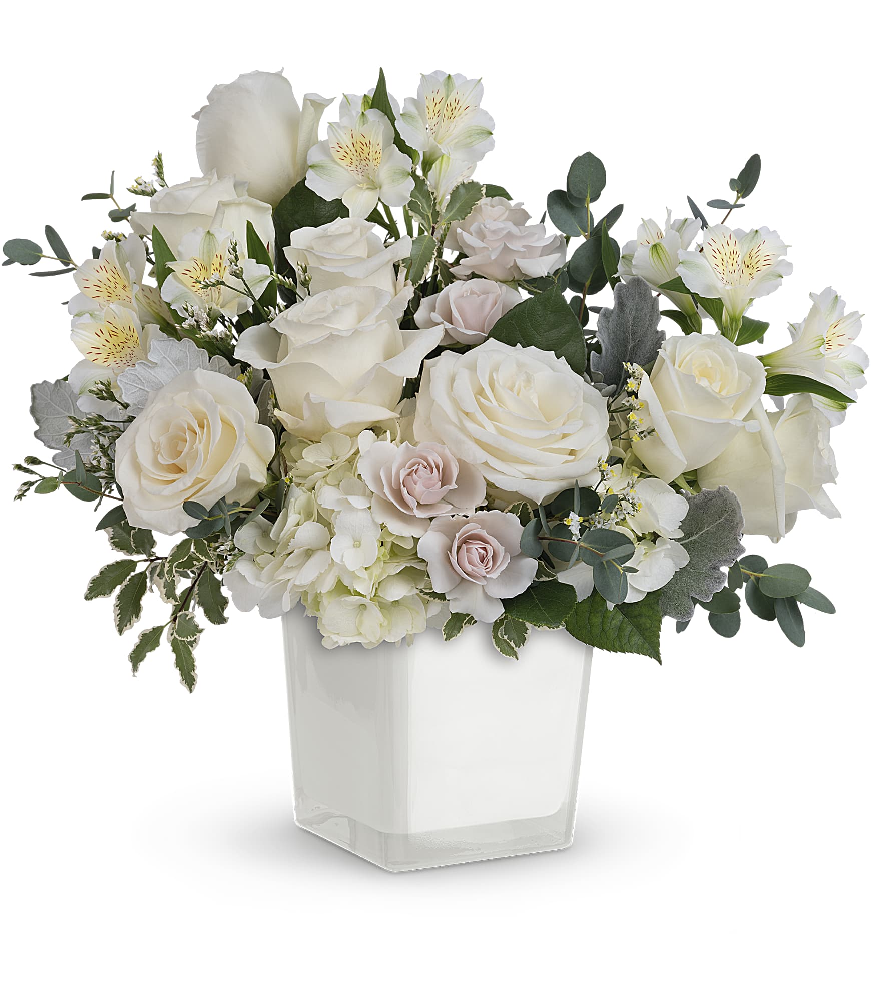 Peaceful Clouds white rose bouquet, Deluxe size, Olson's Flowers Mount Horeb