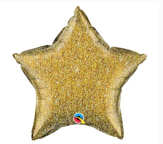 20" Gold Glittergraphic Star Balloon