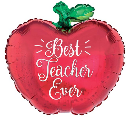 18" Best Teacher Ever Apple Balloon