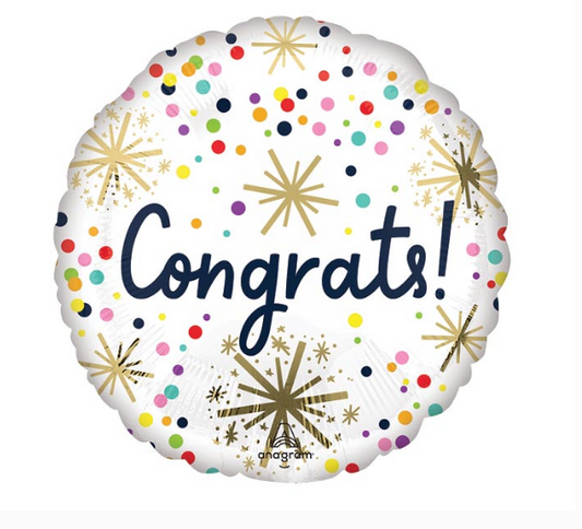 17" Congrats Confetti Sprinkle Balloon