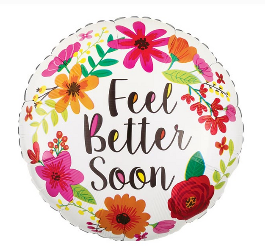 17" Feel Better Soon Floral Balloon