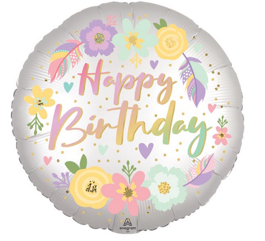 18" Happy Birthday Satin Luxe Balloon