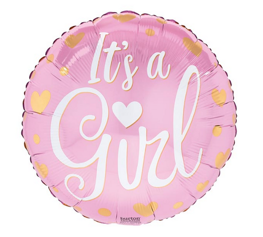 17" It's a Girl Balloon - pink