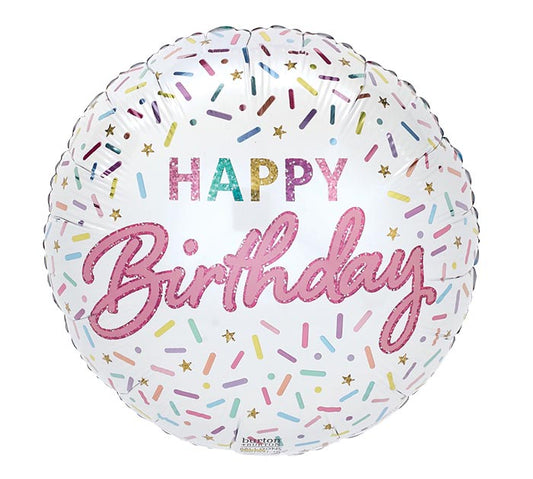 17" Happy Birthday Sprinkles Balloon