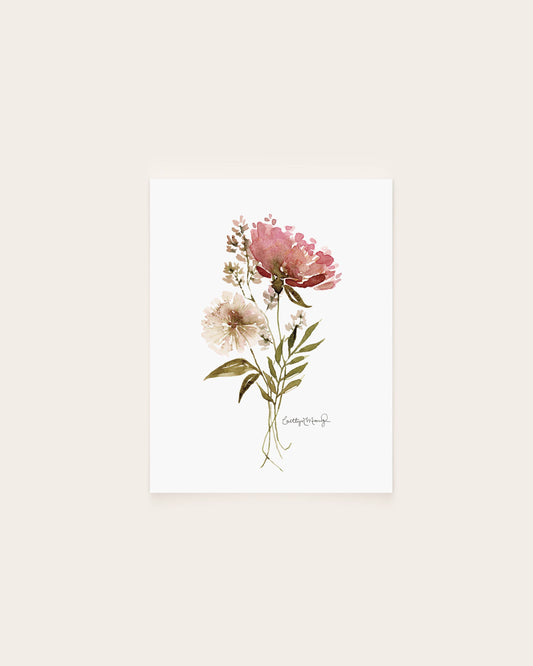 "Nova" Watercolour Floral Art Card