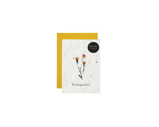 Artsy Em - Congrats! || Greeting Card || Wildflower Seed Paper