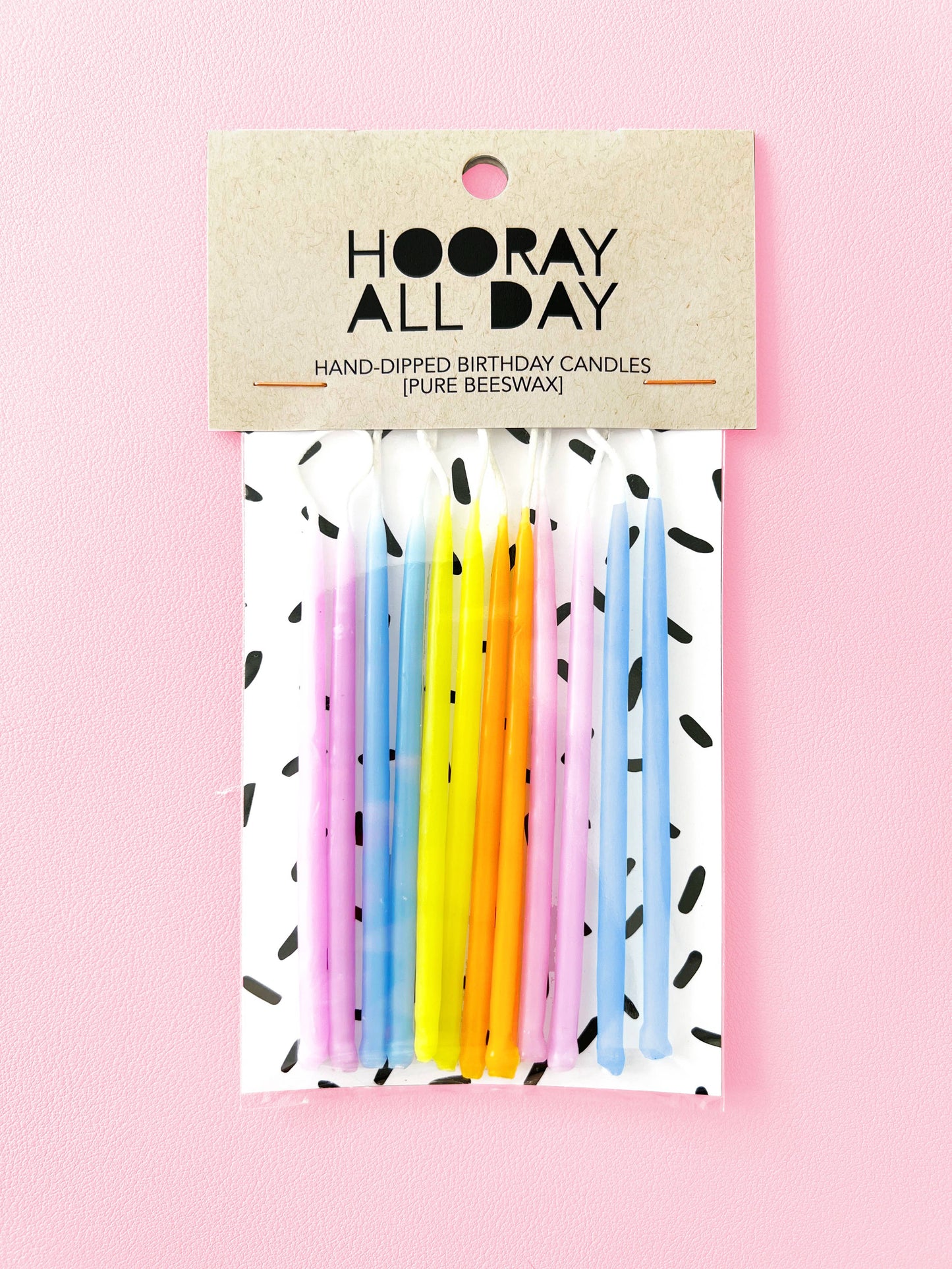 100% Beeswax Hand-Dipped Birthday Candles: Pastels