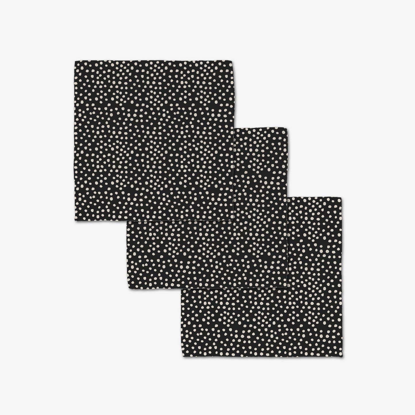 Geometry - Dotty Black Luxe Washcloth Set