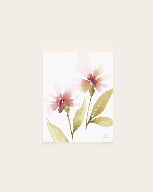 "Rory May" Watercolour Floral Art Card