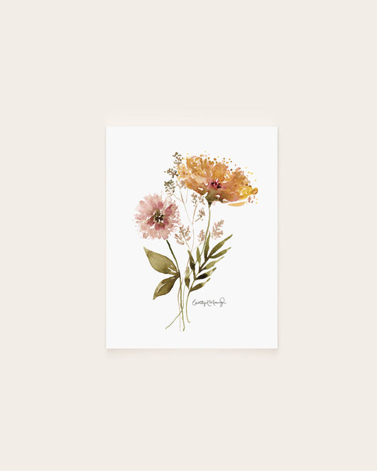 "Isla" Watercolour Floral Art Card