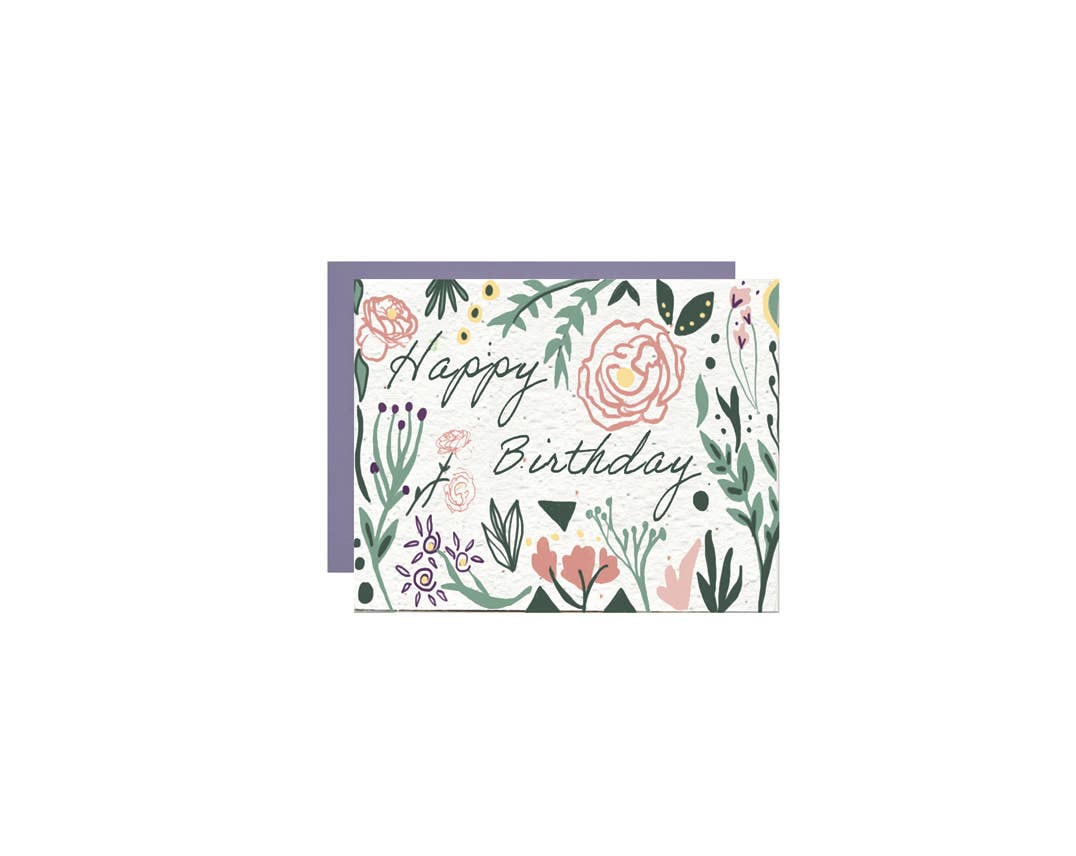 Artsy Em - Happy Birthday // Wild Flower Seed Paper // Greeting Card