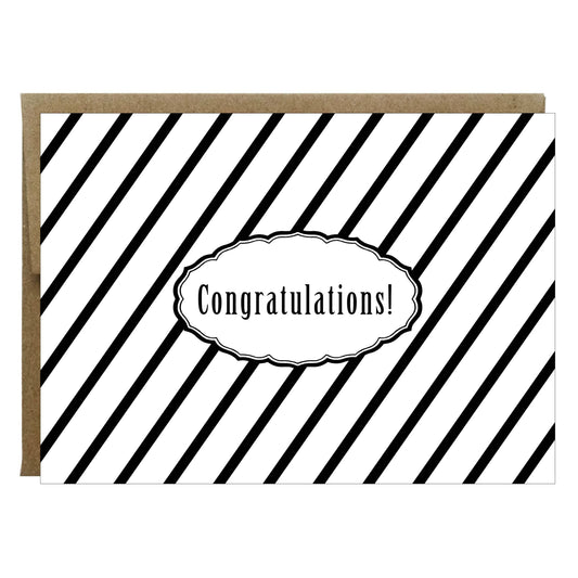 Idea Chic - Classic Striped Congratulations Greeting Card: 4.5" x 6.25"