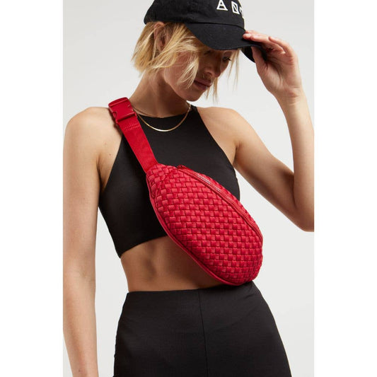 Aim High  Woven Neoprene Belt Bag: Red
