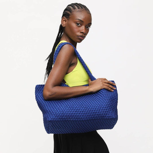 Sky's The Limit - Large Woven Neoprene Tote: Royal Blue