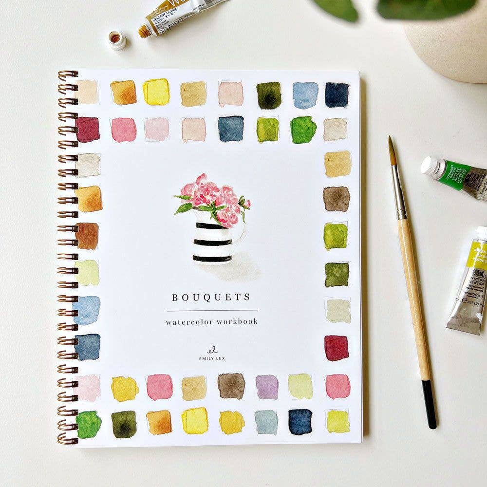 emily lex studio - watercolor workbook bouquets
