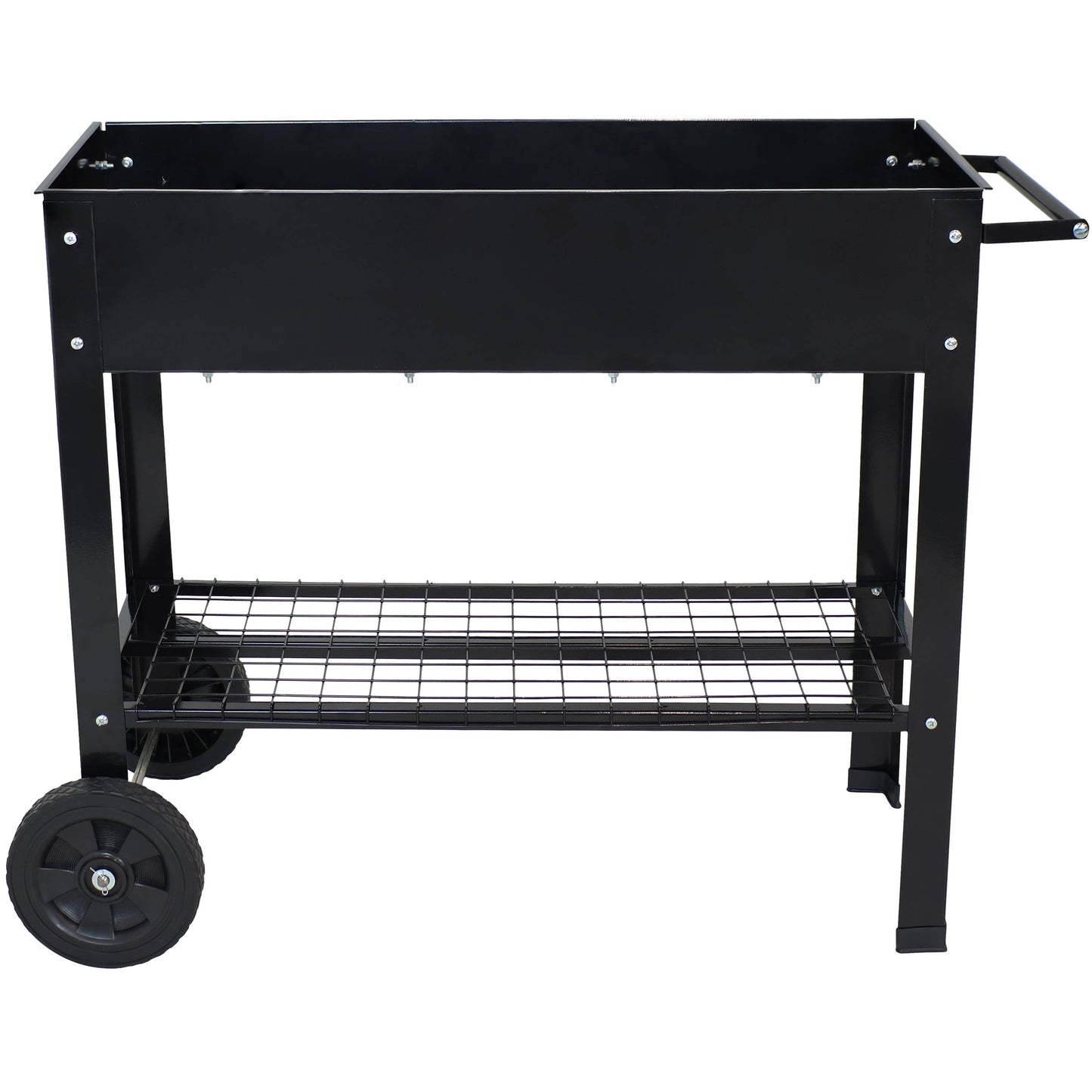 Sunnydaze Steel Garden Bed Cart - 41" L - Black