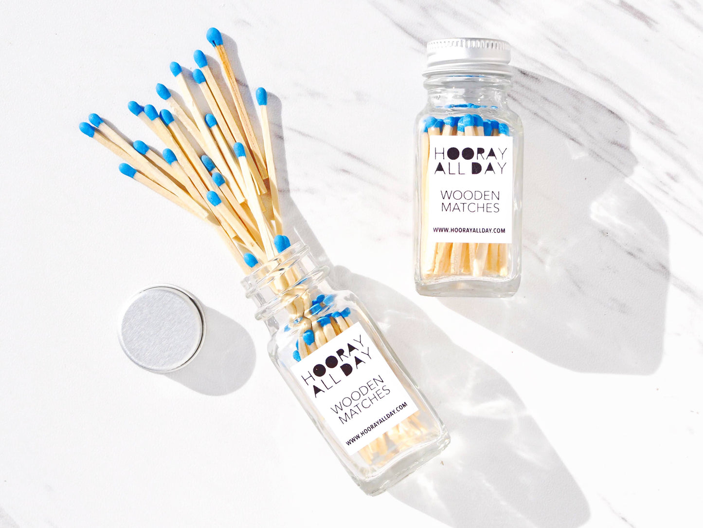 Colorful Wooden Matches In Little Glass Bottle - New Colors!: Royal Blue