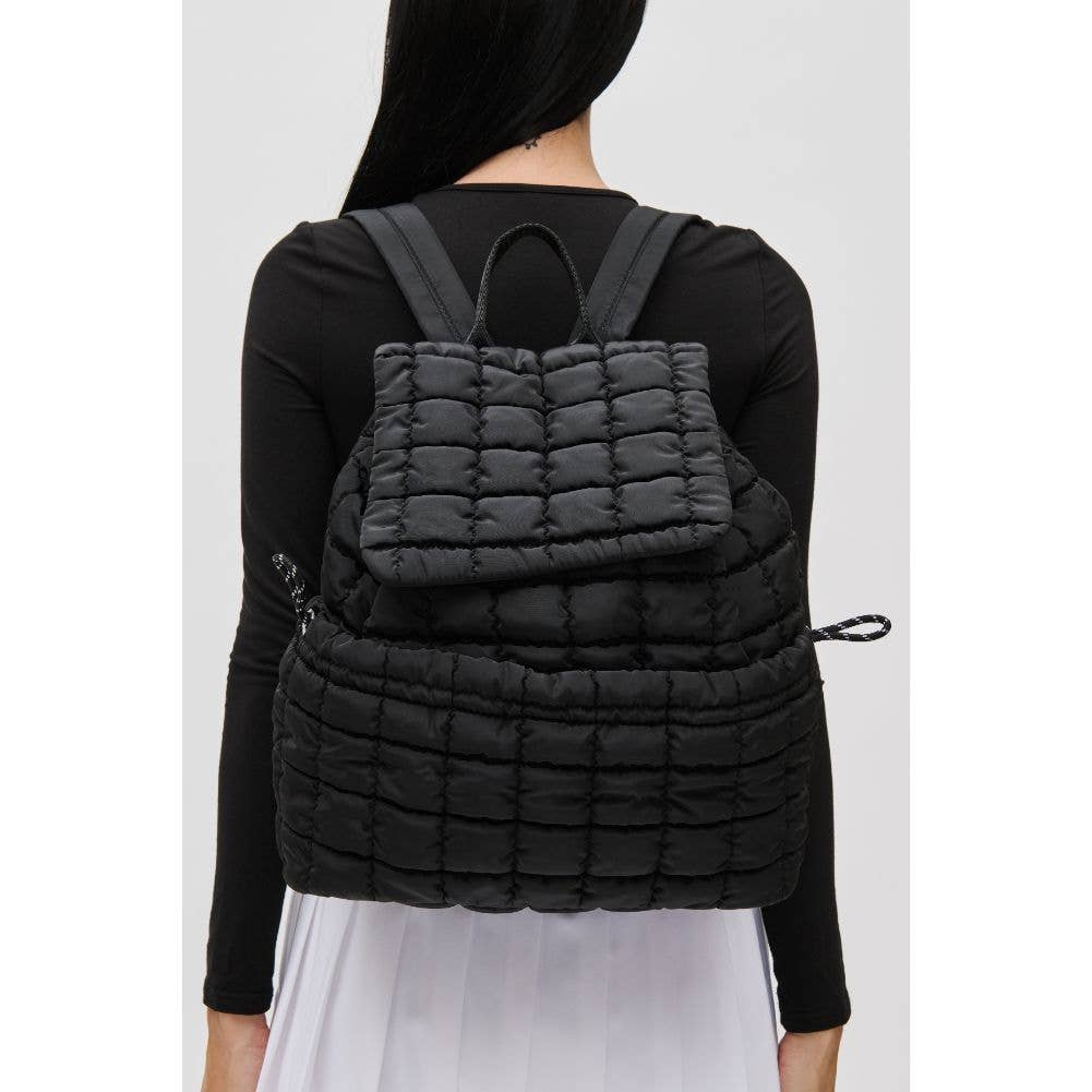 Vitality - Quilted Nylon Backpack: Black