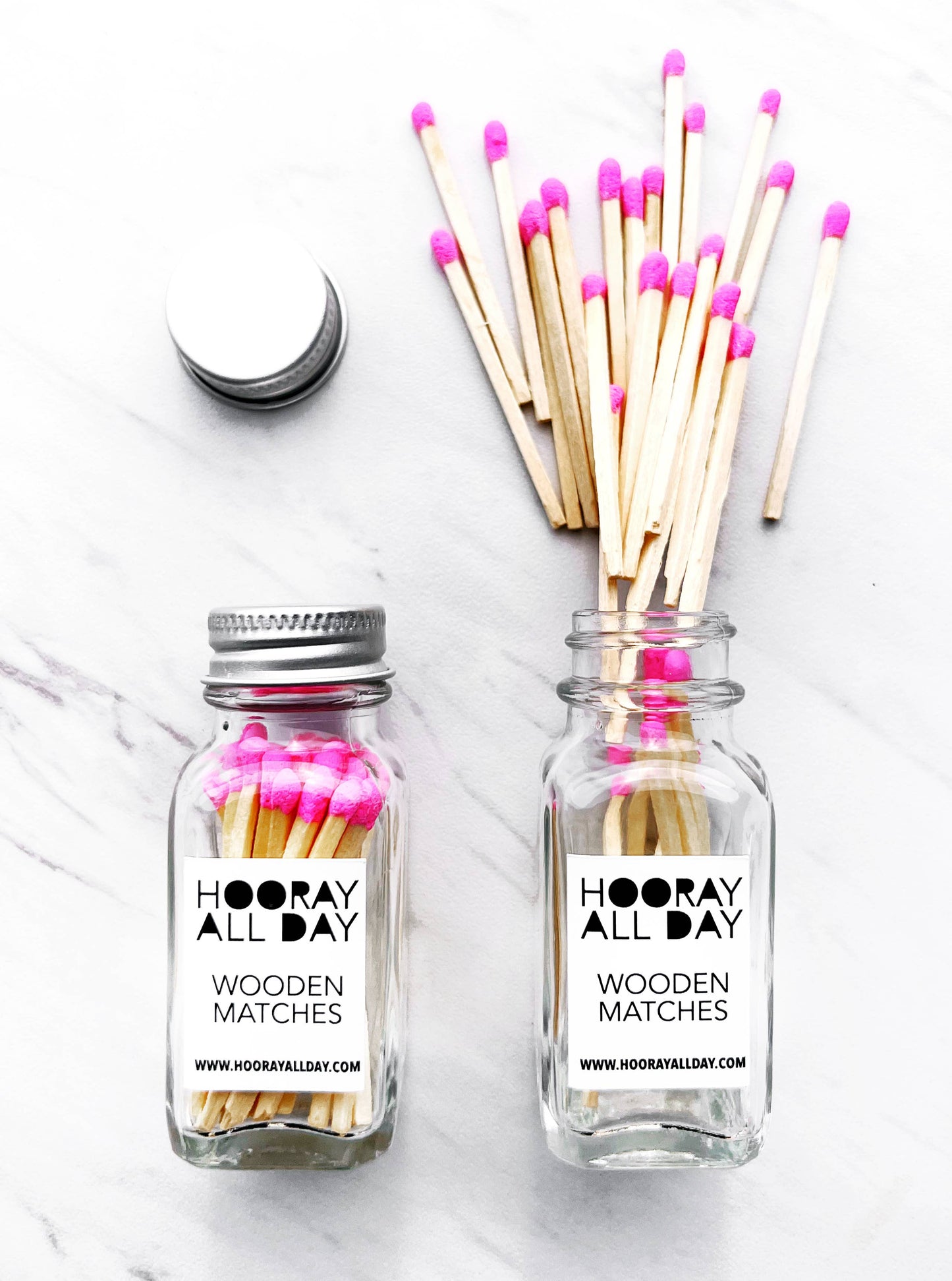 Colorful Wooden Matches In Little Glass Bottle - New Colors!: Kelly Green