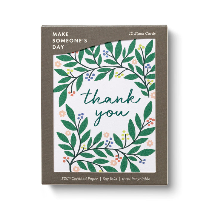 Botanical Wreath Thank You Cards