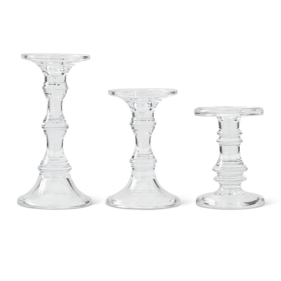 Glass Candleholders, 3 sizes