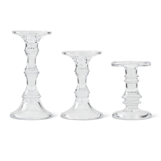 Glass Candleholders, 3 sizes