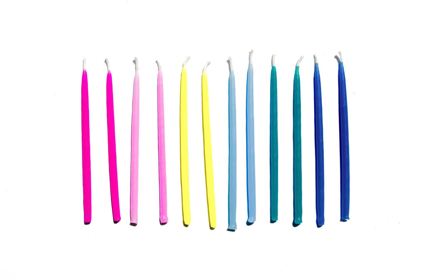 100% Beeswax Hand-Dipped Birthday Candles: Blues