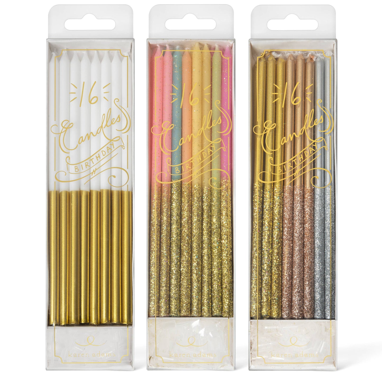 Birthday Candles: Metallic with Glitter