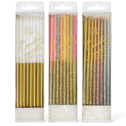 Birthday Candles: Pastel with Glitter