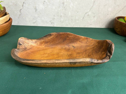 Salvaged Teak Root Oval Rustic Bowls - Hand Carved - Medium