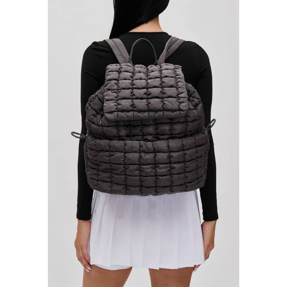 Vitality - Quilted Nylon Backpack: Black