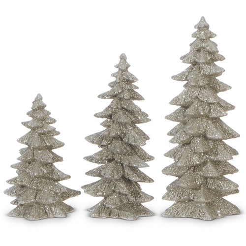 Set of 3 Silver Christmas Trees