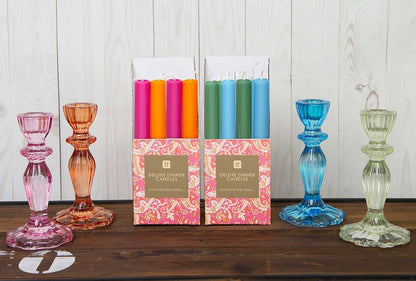 Inner Orange and Pink Dinner Candles - Home Décor