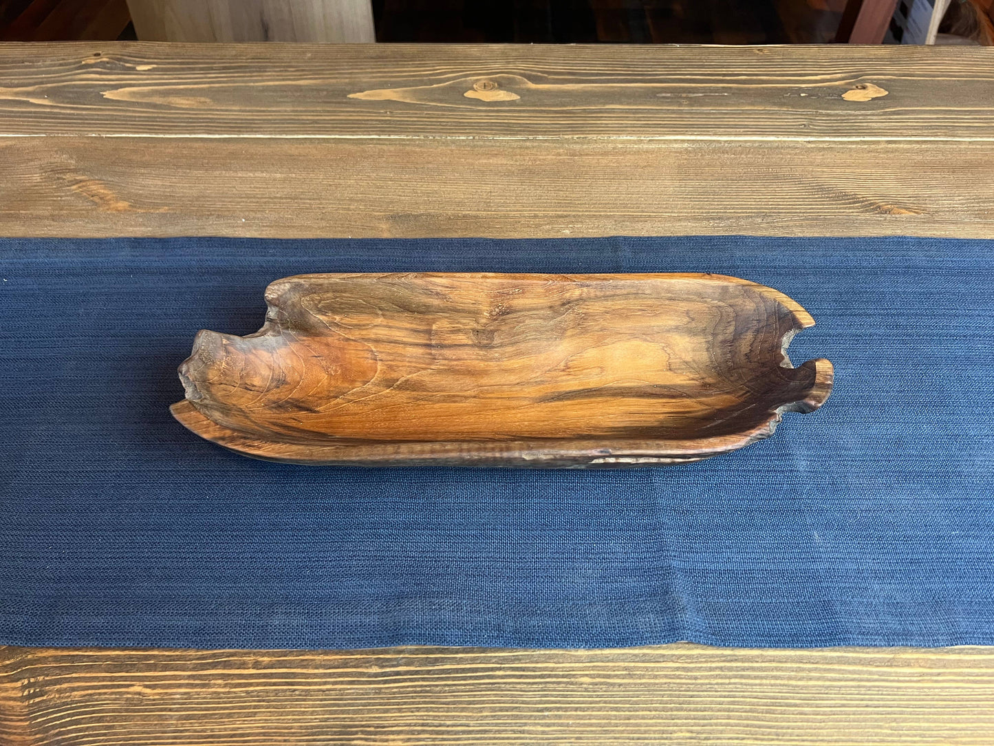 Salvaged Teak Root Oval Rustic Bowls - Hand Carved - Large