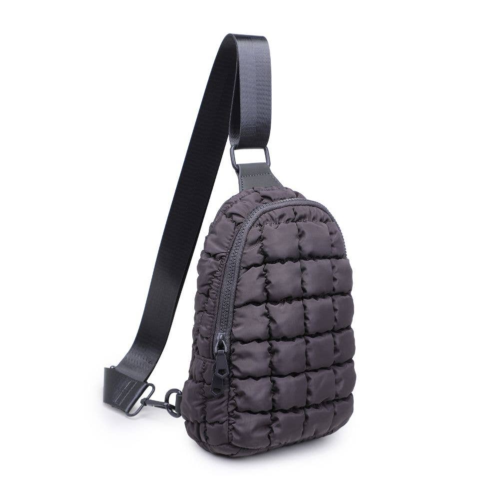 Rejuvenate - Quilted Nylon Sling Backpack: Carbon