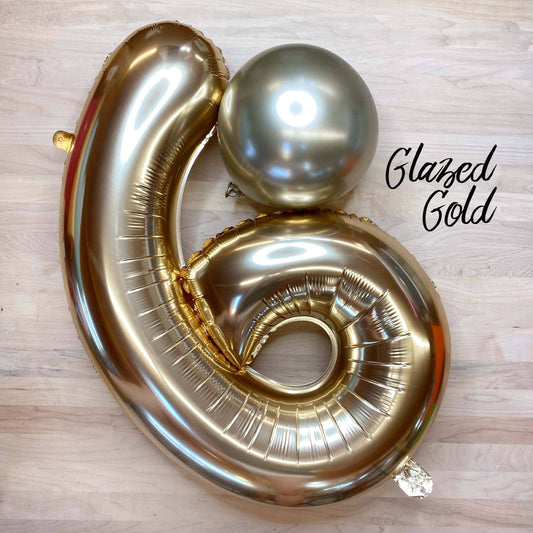 Gold Mylar Number Balloons (32 Inches)