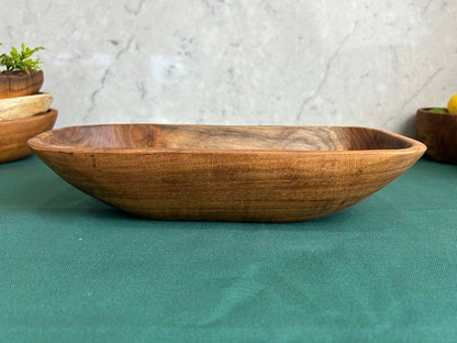 Salvaged Teak Root Oval Rustic Bowls - Hand Carved - Medium