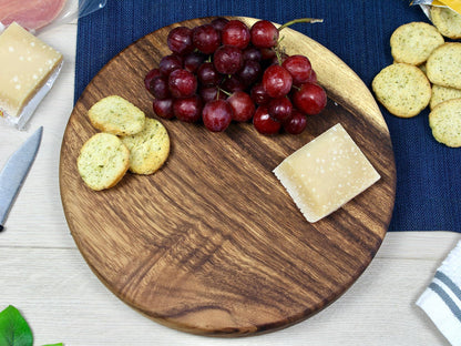 Round Charcuterie Board - Live Edge - Serving Board