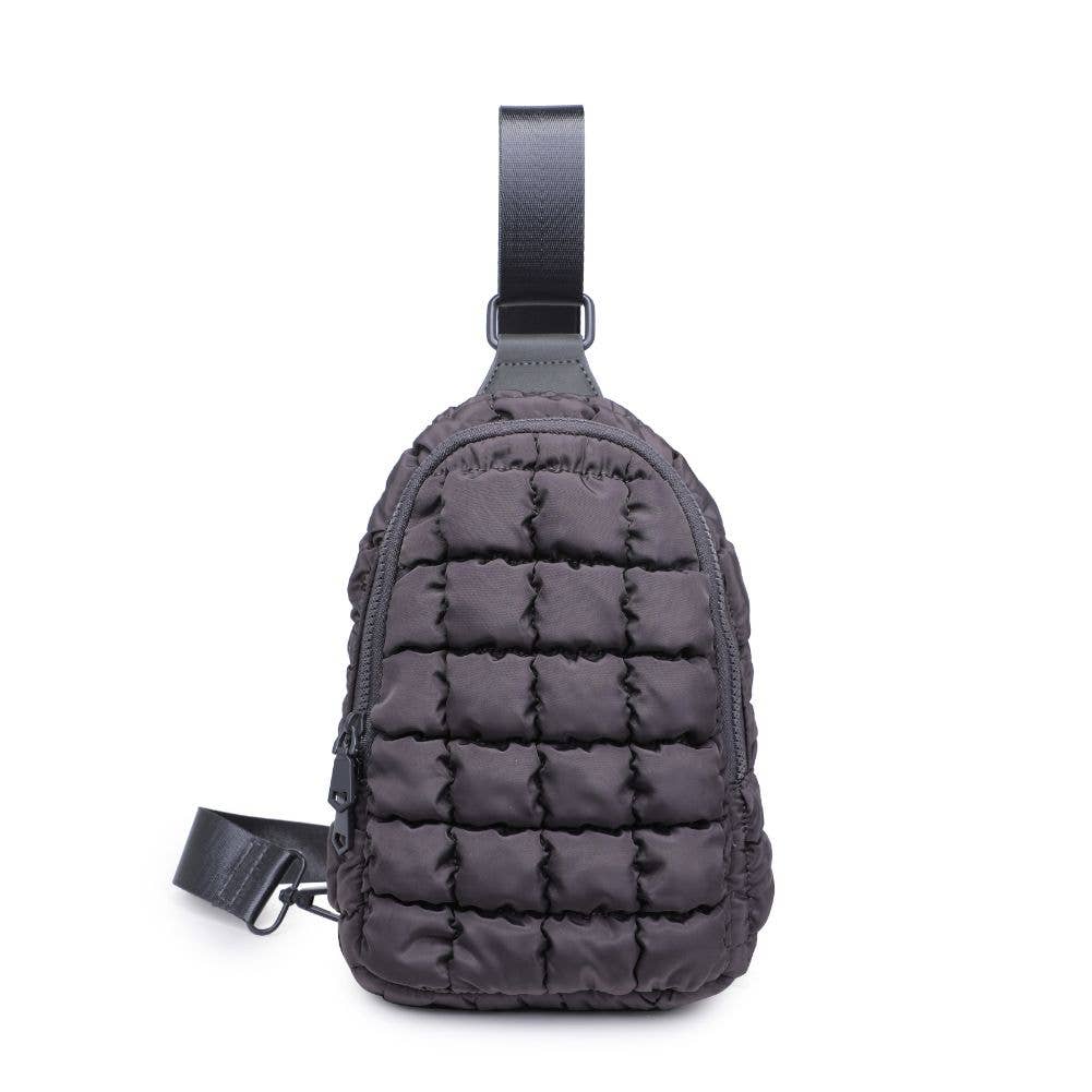 Rejuvenate - Quilted Nylon Sling Backpack: Black