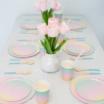 Pastel Blue Wooden Utensils (Set of 24)