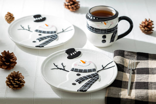 Happy Snowman 8.5" Dessert Plate