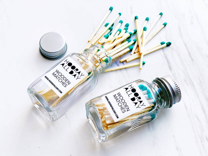 Colorful Wooden Matches In Little Glass Bottle - New Colors!: Royal Blue