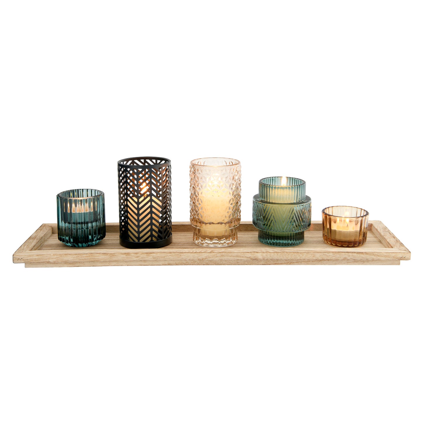 Tealight/Votive Holders with Tray, Set of 6
