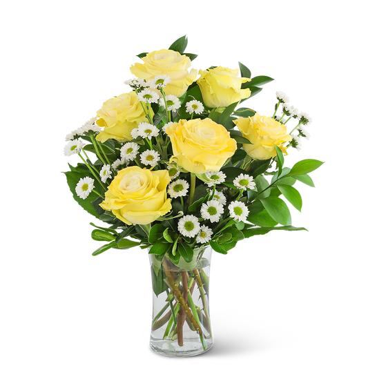 Yellow Roses with Daisies