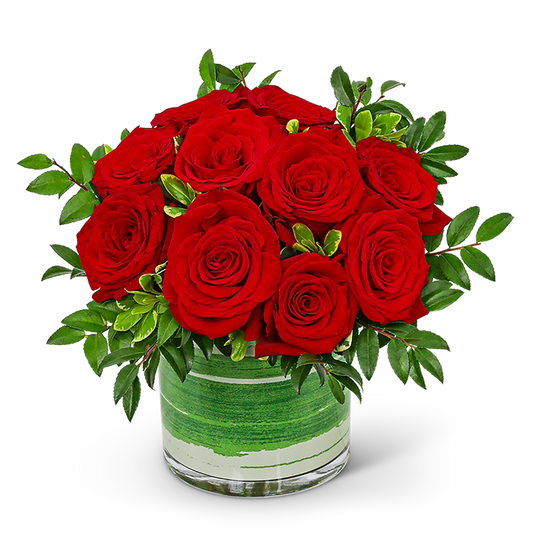 One Dozen Rosy Posy Red Roses