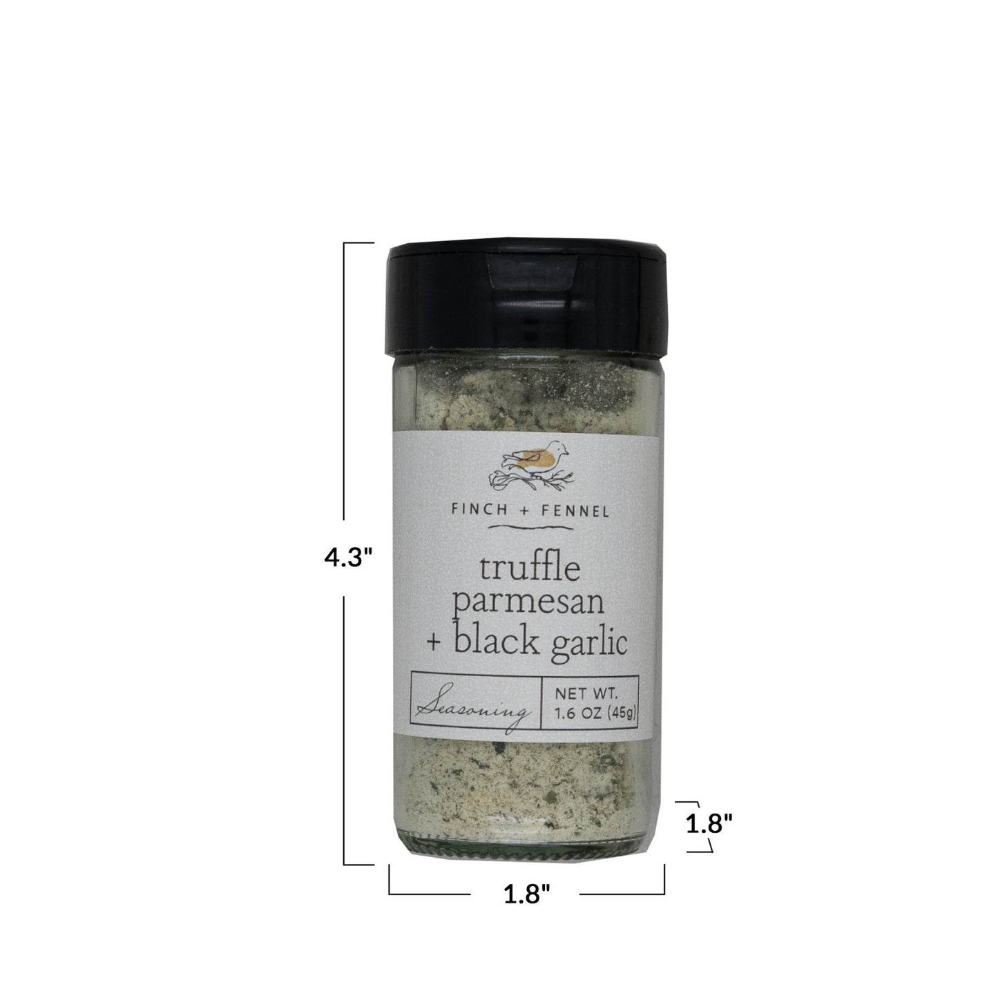 Truffle Parm & Garlic Seasoning 4oz Glass Jar